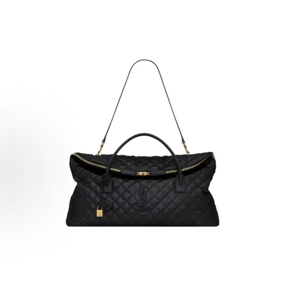 SAINT LAURENT YSL ES quilted vintage travel bag for women in black